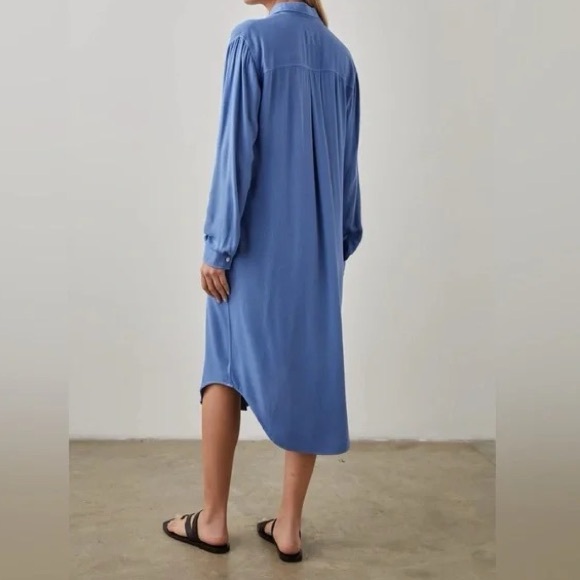 Rails Patrice Long Sleeve Button Down Blue Dress - Size Small - Picture 3 of 9